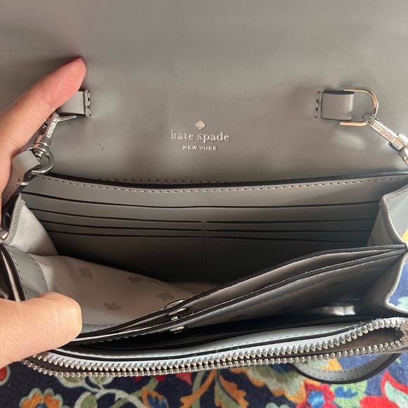 Kate Spade Gray Clutch Wristlet Minimalist Design - Picture 4 of 5